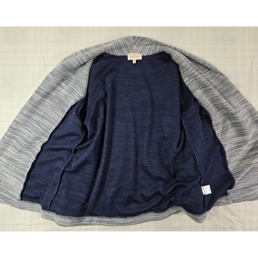 Skies Are Blue Tweed Knit Blazer Women's Open Front Waterfall Blue Spacedye XL - Picture 10 of 12